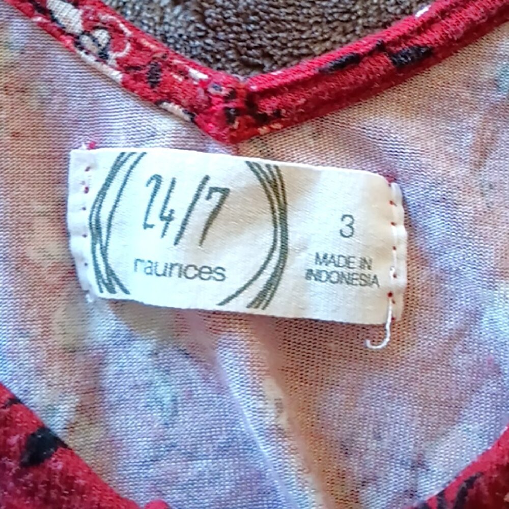 24/7 Maurice's Red Floral Circle Hem Maxi Dress Size 3XL - Picture 5 of 5